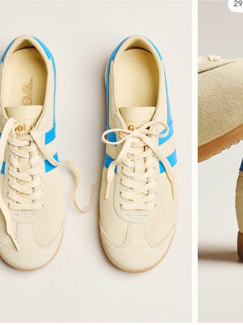 Gola Women's Cream Sneakers with Blue Stripe